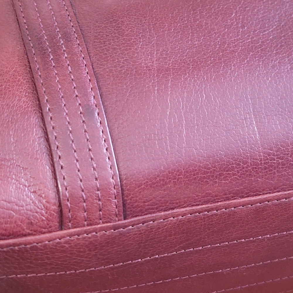 Coach 9704 Buffalo Hide Paper Bag Tote Mahogany Brown Leather Vintage Bag - Picture 12 of 16